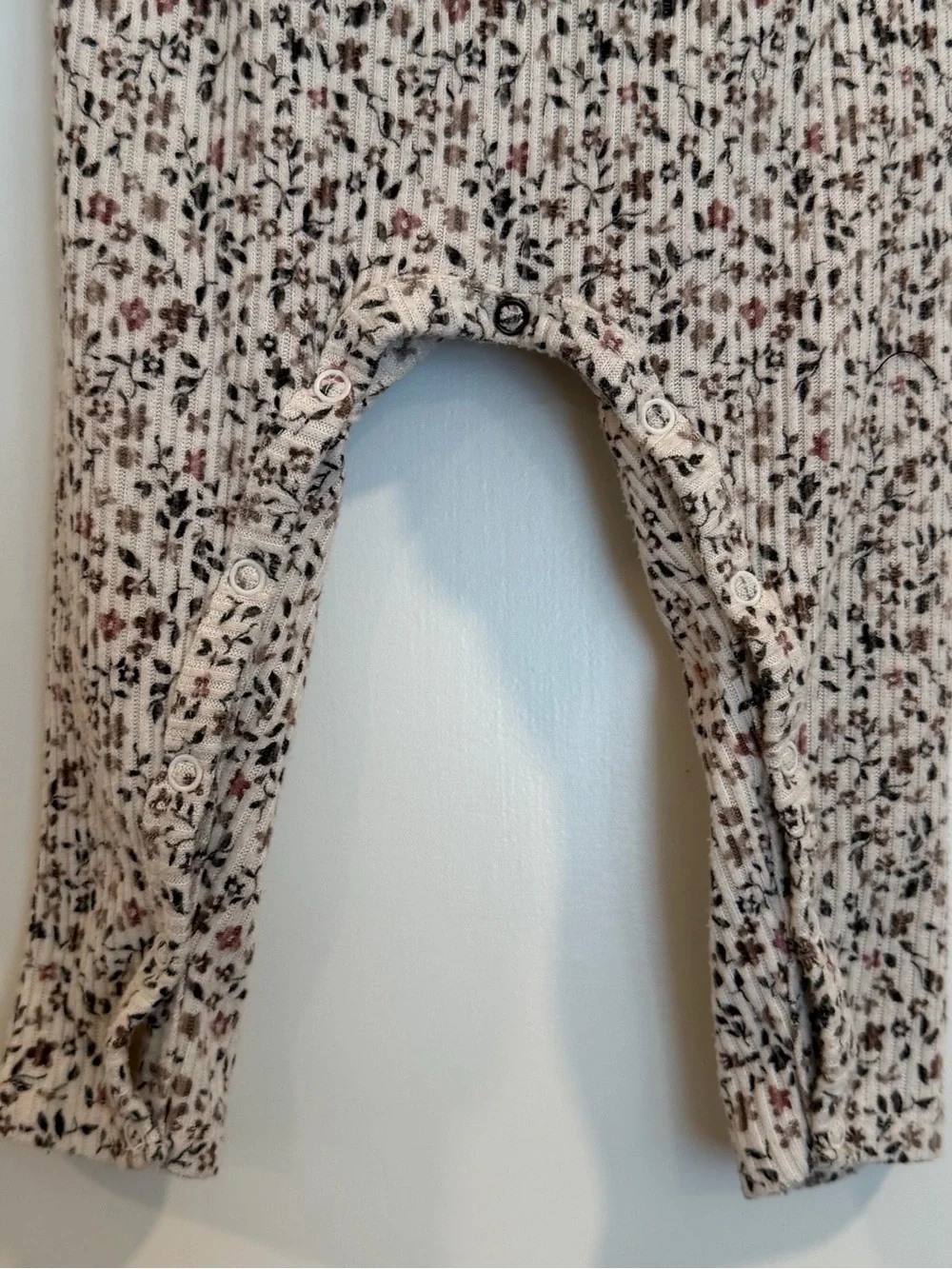 Toddler Floral Ruffle One-Piece Romper - Cream